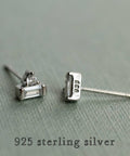 Art Deco Crystal Pyramid Sterling Silver Stud Earrings - KOLAB by Makers Quarter