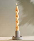 Soft Pastel Handmade Beeswax & Soy Blend Spiral Twist Candle - KOLAB by Makers Quarter