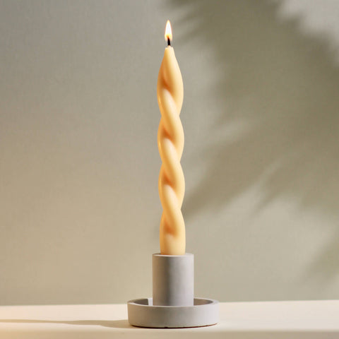 Soft Pastel Handmade Beeswax & Soy Blend Spiral Twist Candle