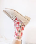 Tartan Sheer Socks - Pink and Peach - KOLAB by Makers Quarter