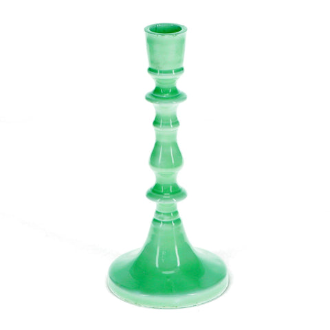Enamel Candlestick (19cm) - Green