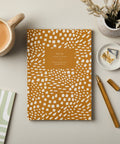 A5 Ruled Notebook in Abstract Mustard Pattern - KOLAB by Makers Quarter