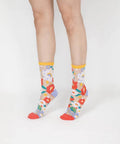 Flower Garden Sheer Socks - Yellow - KOLAB by Makers Quarter