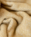 Large Wool Blanket in Mustard Herringbone - KOLAB by Makers Quarter