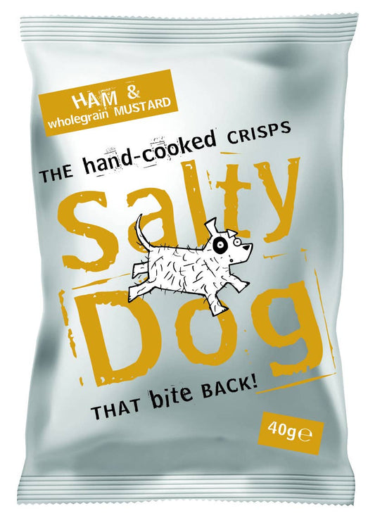 Salty Dog *UK ONLY* hand cooked crisps Ham & Mustard 40g