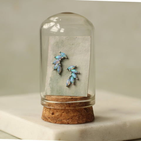 Gold Vermeil Opal Wing Stud Earrings