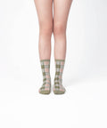 Tartan Sheer Socks - Sage Green - KOLAB by Makers Quarter