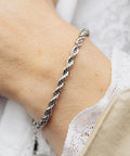 Silver 4mm Rope Twist Bracelet, Waterproof - KOLAB by Makers Quarter