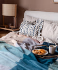 Cotton Cushion Cover in Navy Ruffle - KOLAB by Makers Quarter