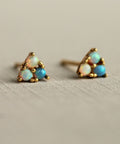 Turquoise Trio Opal Stud Earrings - KOLAB by Makers Quarter
