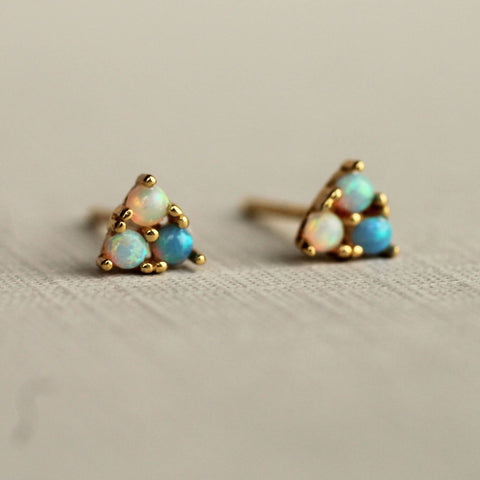 Turquoise Trio Opal Stud Earrings