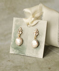 Art Deco Crystal Pearl Earrings - KOLAB by Makers Quarter