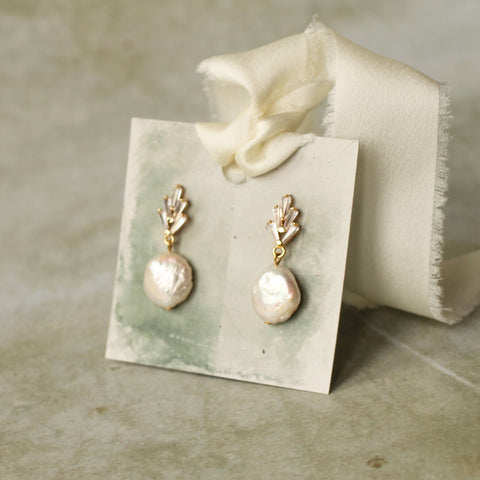 Art Deco Crystal Pearl Earrings