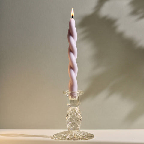 Soft Pastel Handmade Beeswax & Soy Blend Spiral Twist Candle