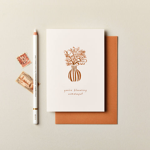 Flower Vase Birthday Card | Female Birthday Card | Modern
