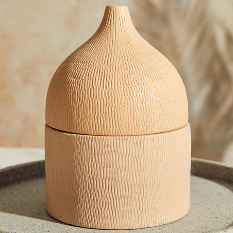 Marrakesh: Rounded Sandstone Candle - Myrrh & Tonka - KOLAB by Makers Quarter