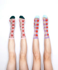 Tartan Sheer Sock - Purple & Red - KOLAB by Makers Quarter