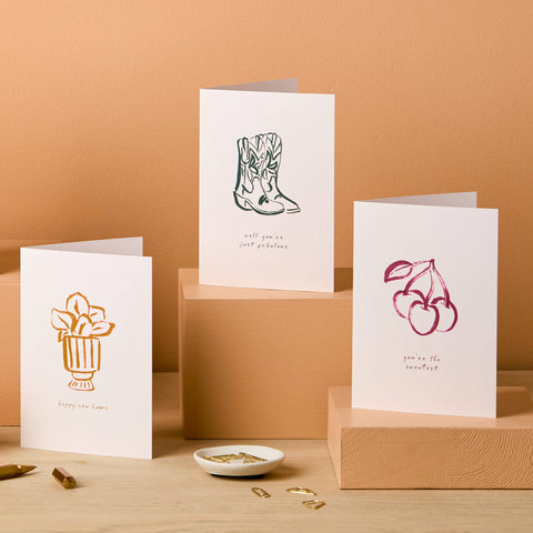 Thank You Card | Illustrated Cherry Card | Friendship card