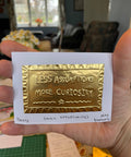 Less assumptions, more curiosity tin embossing Handmade Artwork - KOLAB by Makers Quarter