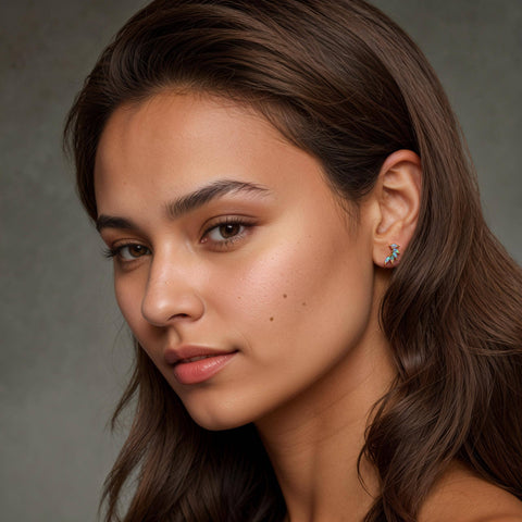 Gold Vermeil Opal Wing Stud Earrings