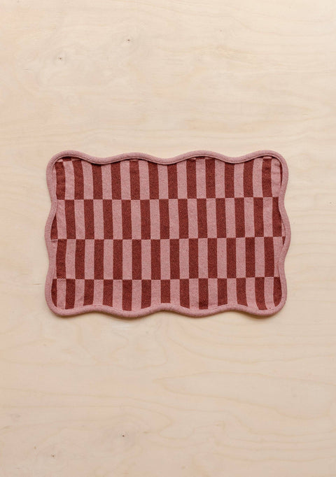 Cotton Placement Set of 2 in Rose Checkerboard - KOLAB by Makers Quarter