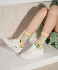 Flower Garden Sheer Socks - Lemon Green - KOLAB by Makers Quarter