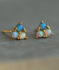 Turquoise Trio Opal Stud Earrings - KOLAB by Makers Quarter
