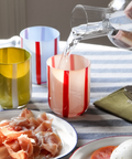 Atina Glassware - Olive & White - KOLAB by Makers Quarter