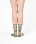 Tartan Sheer Socks - Sage Green - KOLAB by Makers Quarter