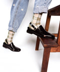 Tartan Sheer Socks - Sage Green - KOLAB by Makers Quarter