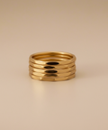 5 Fine Hammered Rings Stack 5 Rings 18k Gold Plated - KOLAB by Makers Quarter
