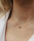 Gold Dainty Stone Necklace, Waterproof - KOLAB by Makers Quarter