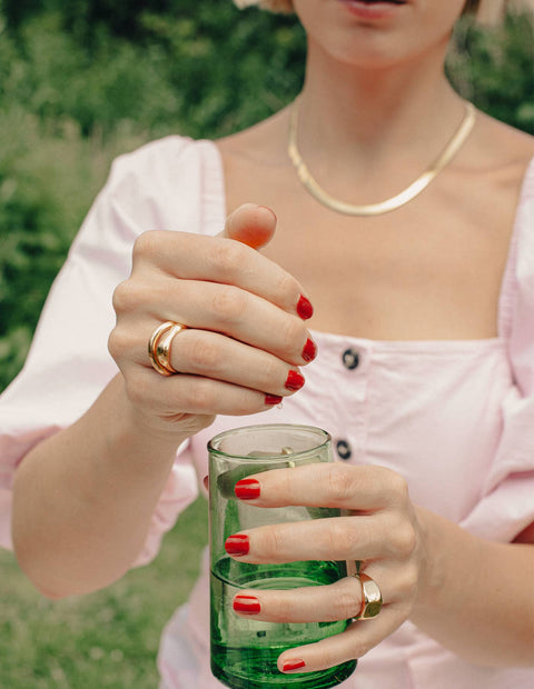 Gold Fluid Band Ring, Waterproof