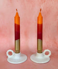 Colourful ‘Autumn Spice’ Handmade Candles Orange & Burgundy - KOLAB by Makers Quarter