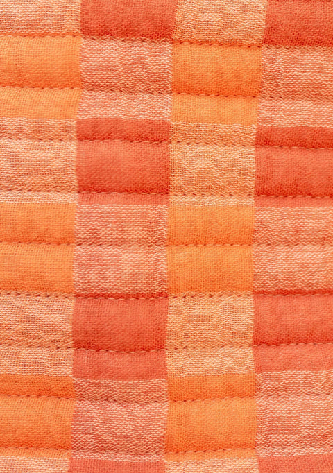 Cotton Wash Bag in Apricot Checkerboard - KOLAB by Makers Quarter