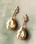 Champagne Crystal Teardrop Earrings - KOLAB by Makers Quarter