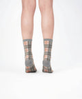 Tartan Sheer Socks - Dove Gray - KOLAB by Makers Quarter