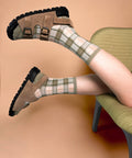 Tartan Sheer Socks - Sage Green - KOLAB by Makers Quarter