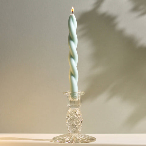 Soft Pastel Handmade Beeswax & Soy Blend Spiral Twist Candle