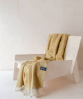 Large Wool Blanket in Mustard Herringbone - KOLAB by Makers Quarter