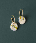 Terrazzo 'The One' Hoop Earrings in Teal, Lilac and Chartreuse - KOLAB by Makers Quarter