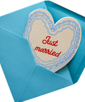 Just married wedding cake heart card - KOLAB by Makers Quarter
