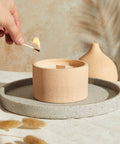 Marrakesh: Rounded Sandstone Candle - Myrrh & Tonka - KOLAB by Makers Quarter