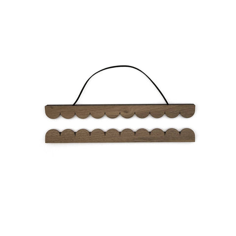 A3 Scalloped Walnut Wall Print Hanger