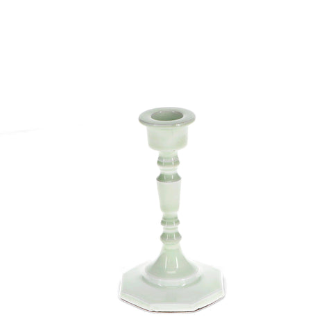 Enamel Candlestick (13cm) - Light Grey