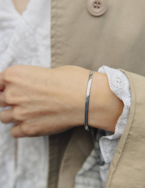 Silver Snake Chain Bracelet, Waterproof