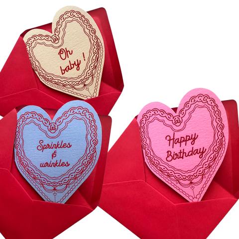 Happy Birthday cake heart card