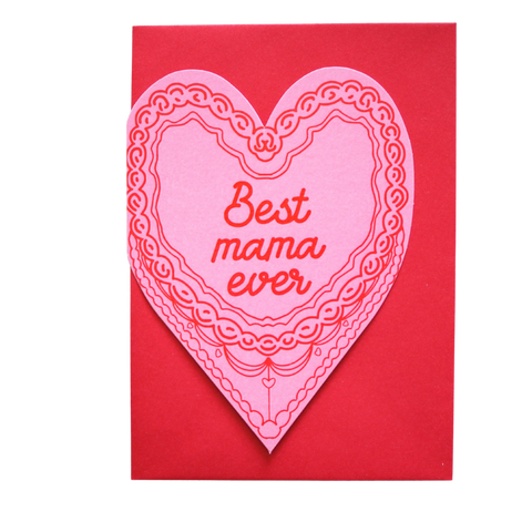 Best mama ever cake heart card - KOLAB by Makers Quarter