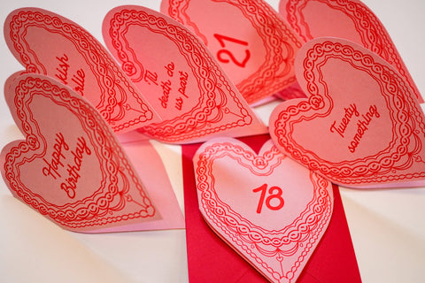 Happy Birthday cake heart card