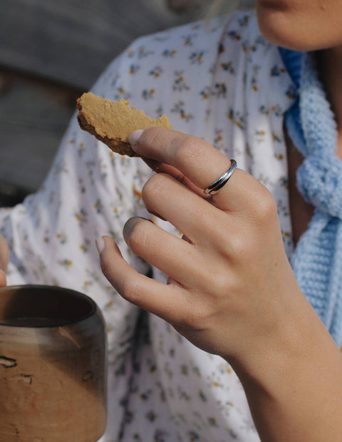 Silver Double Entwine Ring, Waterproof